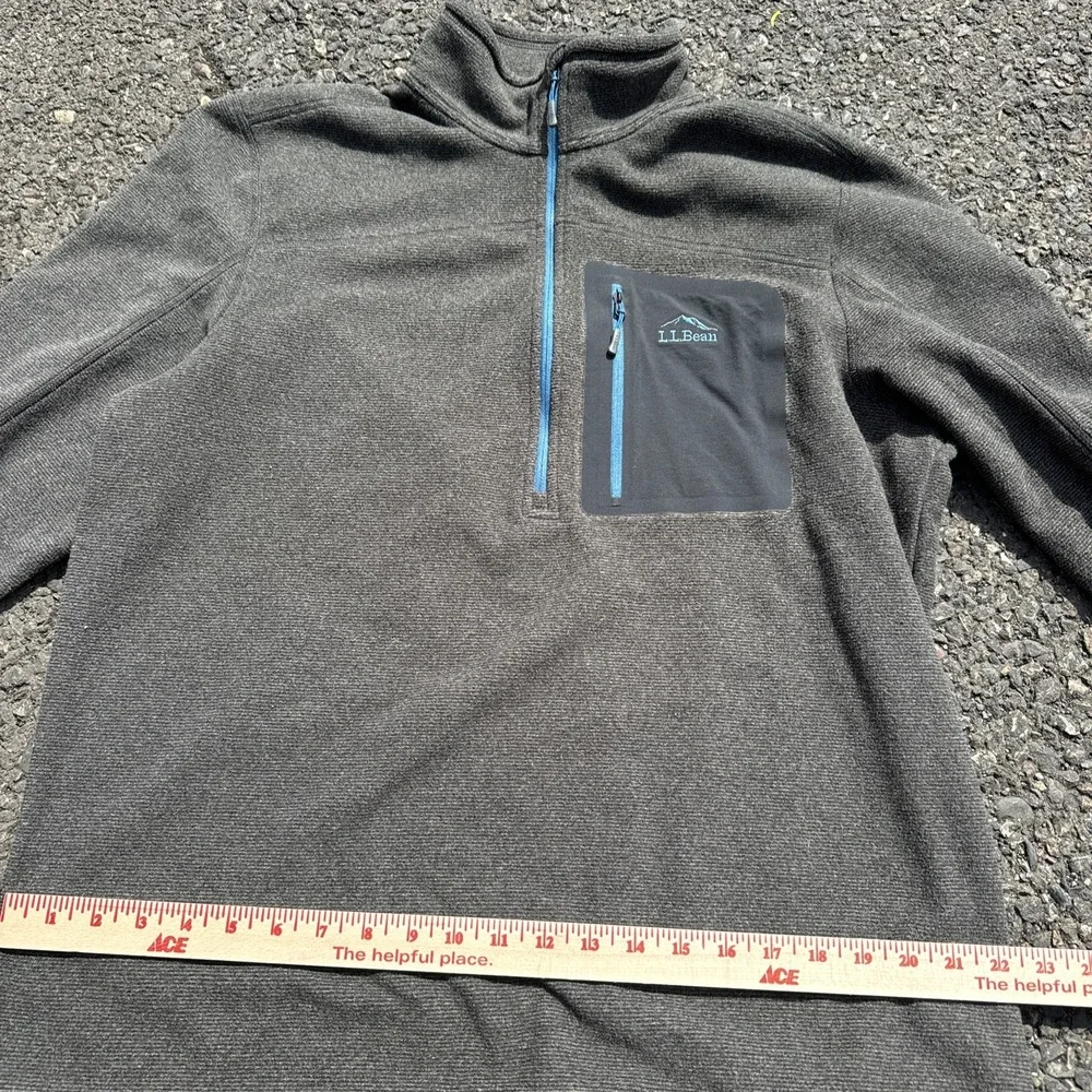 L.L. Bean Comfort Stretch Quarter Zip Pullover Men‎ Large Reg Grey